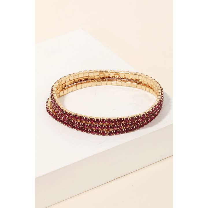 Anarchy Street – wholesale Manschettarmband – Tre rad strass dubbade utdragen armband3