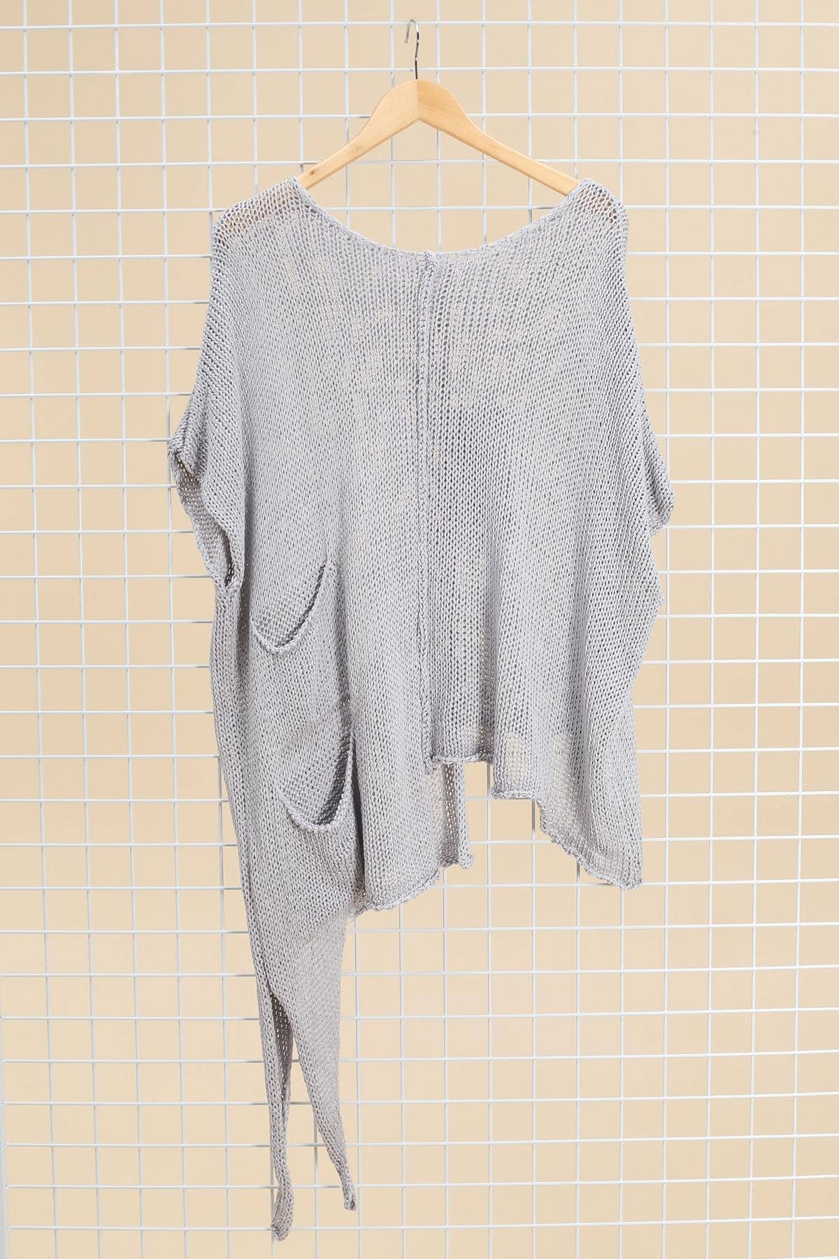 la maison des fibres naturelles – wholesale Tunikatröja - Dam – Asymmetrisk bomullströja med dekorativ knut 1516, 100 % bomull5