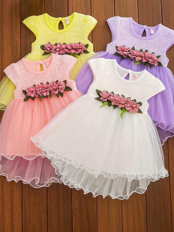 Fennco Styles - Wholesale Dress – Baby - Lace Tulle Baby Flower Girl Dress 11