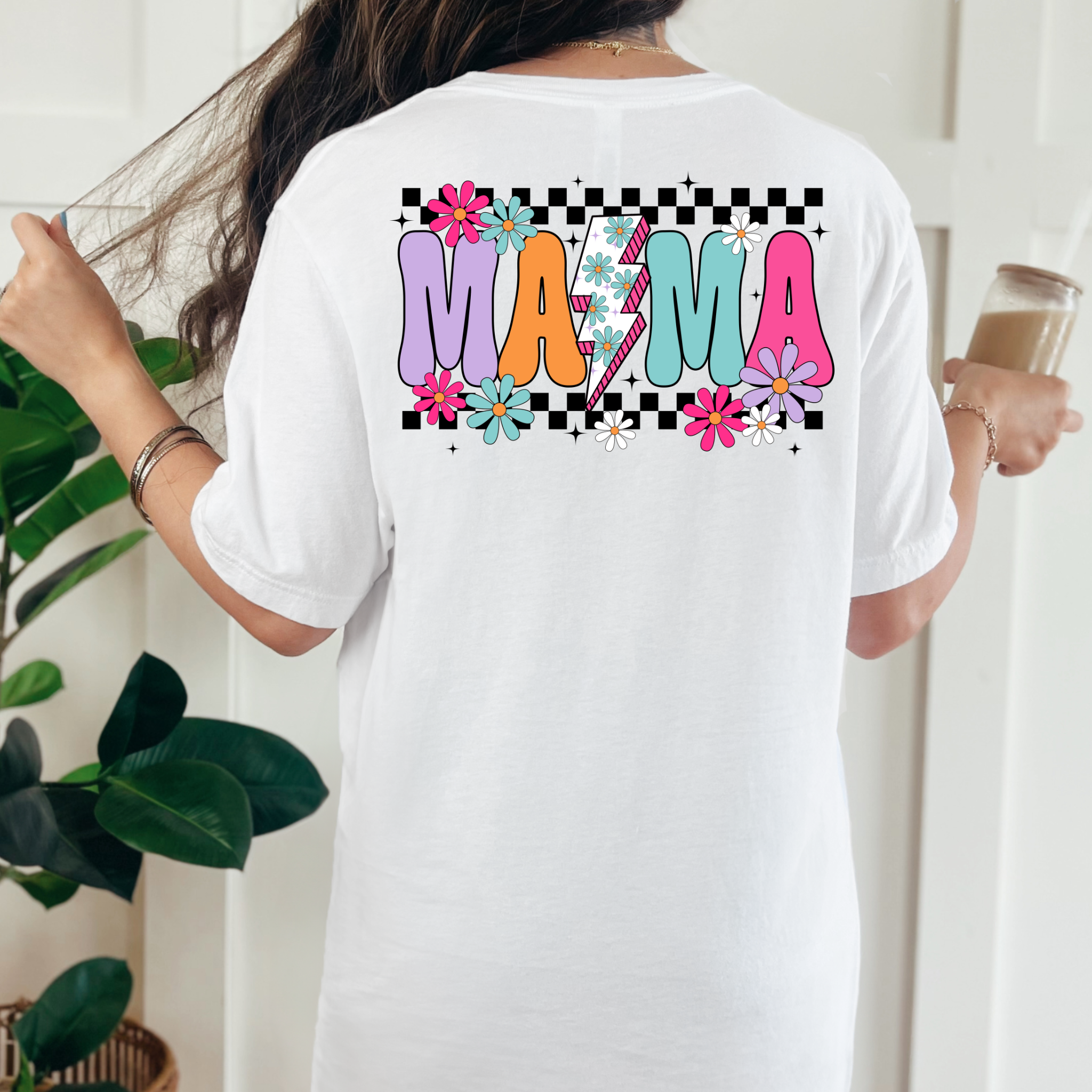 TEELUX - Wholesale Sublimation Transfer - (Shirt not included) MAMA checked w Lightning -  DTF (COLD PEEL)3