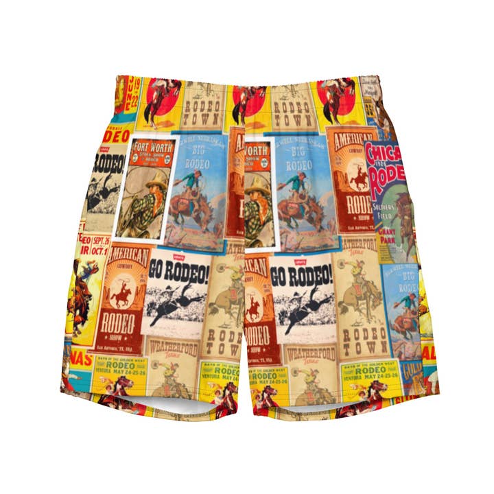 Yeehaw Rodeo Poster Men's Swim Trunks for wholesale by BAHA RANCH WESTERN WEAR