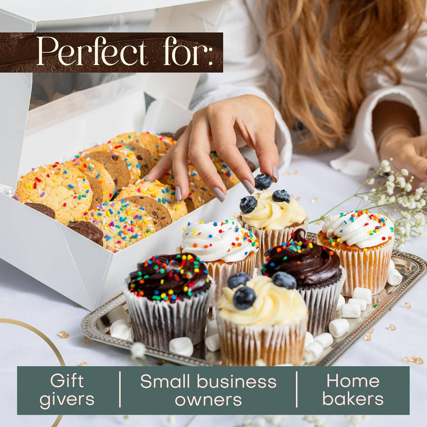 MT Products - Wholesale Food Storage Container - MT Products White Cookie Boxes/Bakery Boxes3