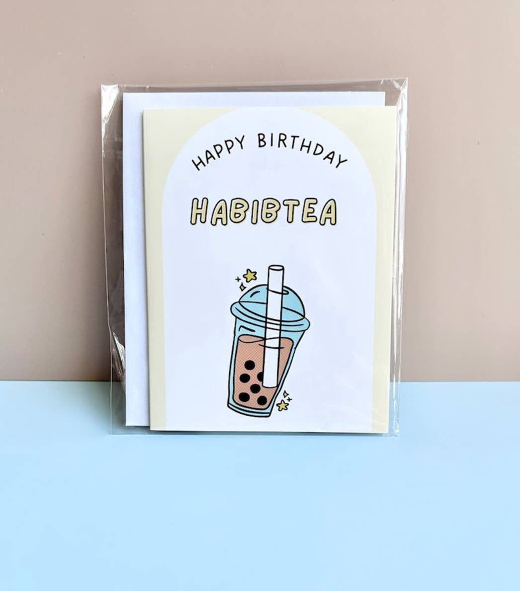 Nour Emporium - Wholesale Birthday Card - happy birthday habibtea greeting card - style #1