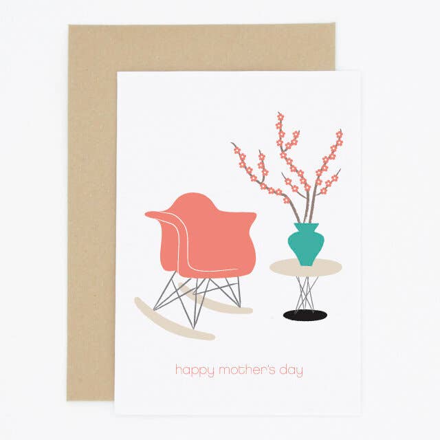 Moderne Møbler Eames Rocker Mors Dag-kort for engroshandel hos Madame Annie et Fils