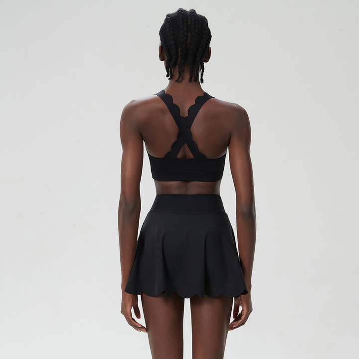 Sodalemon - Wholesale Activewear Set - Women's - Women Seamless Quick-Dry Set Strappy Bra & A-Line Skirt1