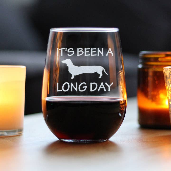 bevvee - Wholesale Wine Glass - Long Day Stemless Wine Glass - Dachshund Gifts and Decor3