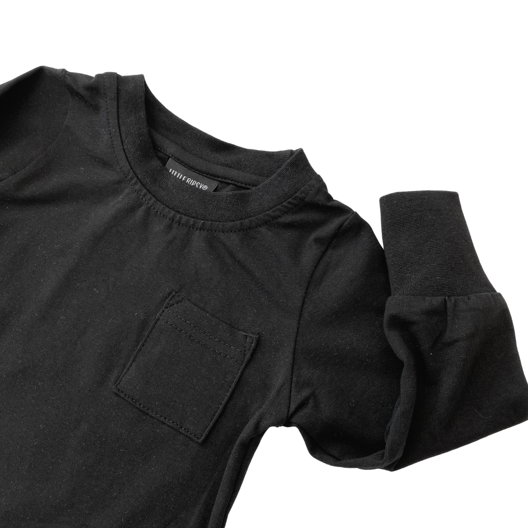 Little Bipsy - Wholesale T-Shirt - Kids - Long Sleeve Pocket Tee - Black4