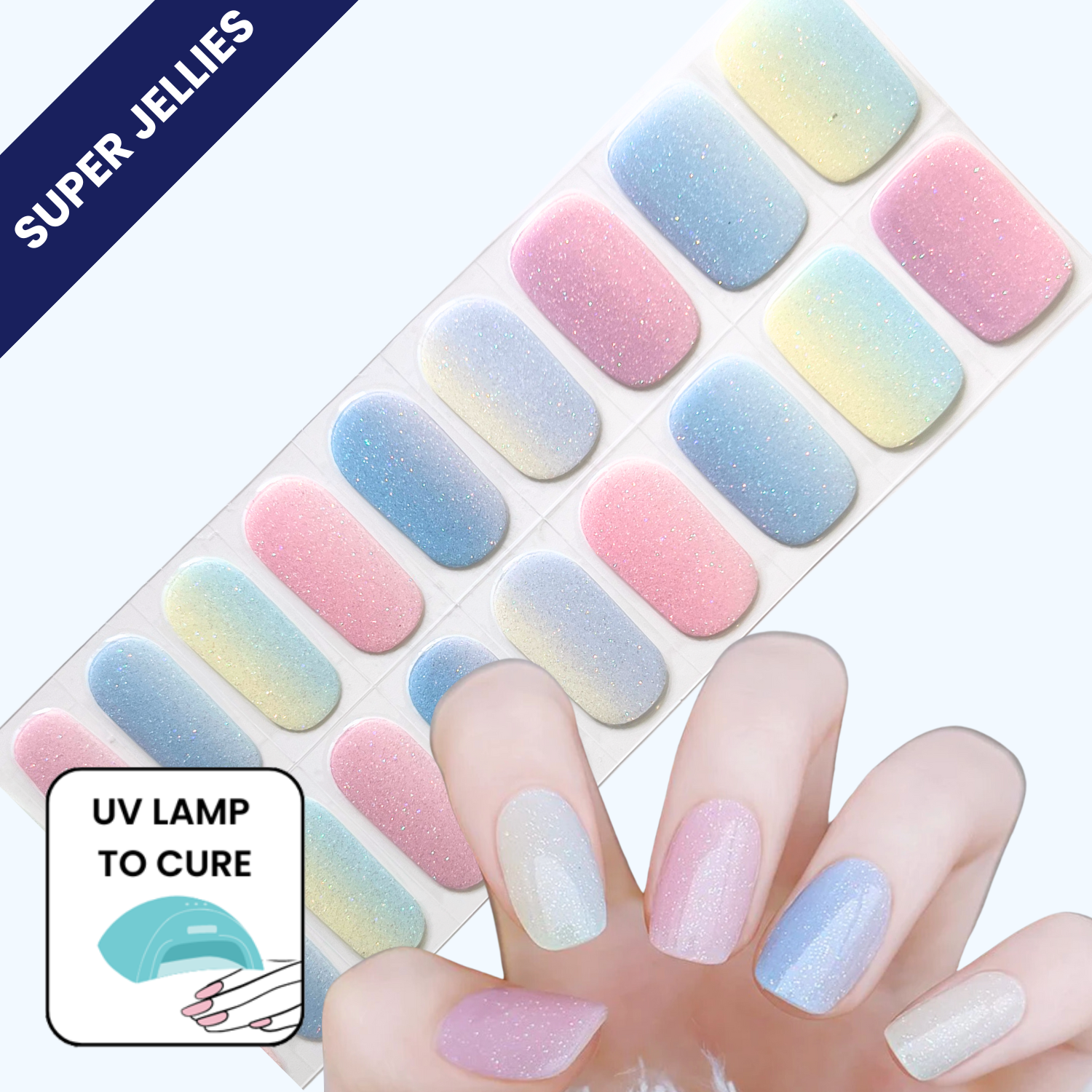 multi Enveloppe à ongles en gel semi-durci Sweeties Super Jellies DIY en vente sur Faire6