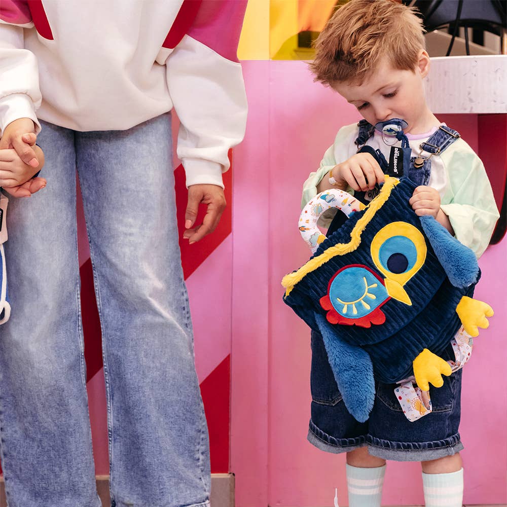 Les Déglingos, France – wholesale Backpack – Child – LES DEGLINGOS KID CORDUROY BACKPACK ASTROS THE OWL2