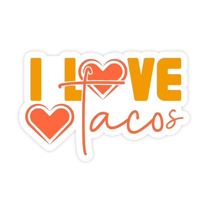 I Love Tacos, Taco, Funny Meme Sticker, Taco Lover, Food Sticker, Taco Sticker Waterproof Vinyl Sticker for Water Bottle, Hydroflask, Laptop for wholesale by Sticker Bull