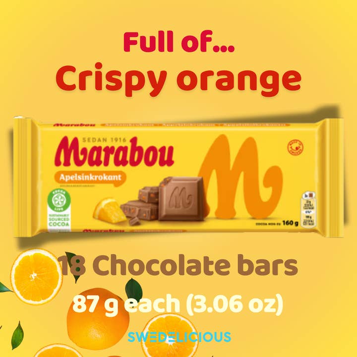 Marabou - Crunchy Orange - Swedish Chocolate for wholesale by Swedelicious - Swedish Candy