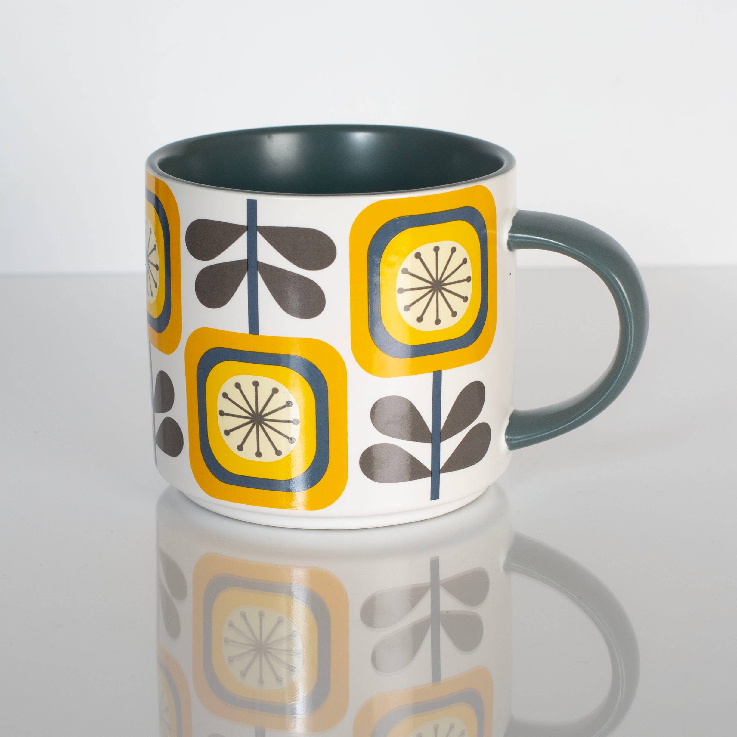 Mod Lounge Paper Company - Wholesale Coffee Mug - Sunflower Fall Mid Century Modern Stackable Matte Coffee Mug2