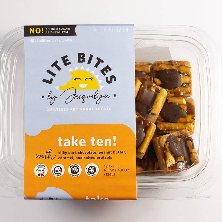 Take Ten! Gluten-Free Salted Pretzel Snacks for wholesale by Lite Bites by Jacquelyn