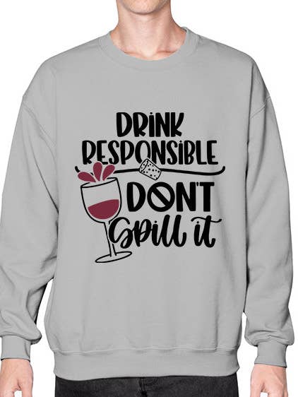 Buvez responsablement ne 921# - vin - Sweatshirt - Col rond pour la vente par tshirt unlimited