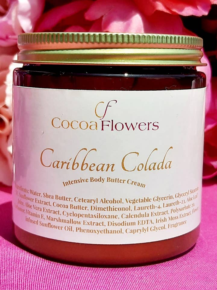 Caribbean Colada Body Butter Cream for wholesale by Cocoa Flowers