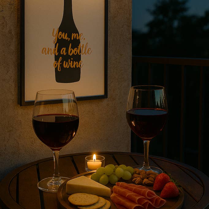 You, Me + A Bottle Of Wine - A4 Gold Foil Wall Art Print and other Purchase Wholesale verdi wine mini bottles. Free Returns & Net 60 Terms on Faire trending on Faire.