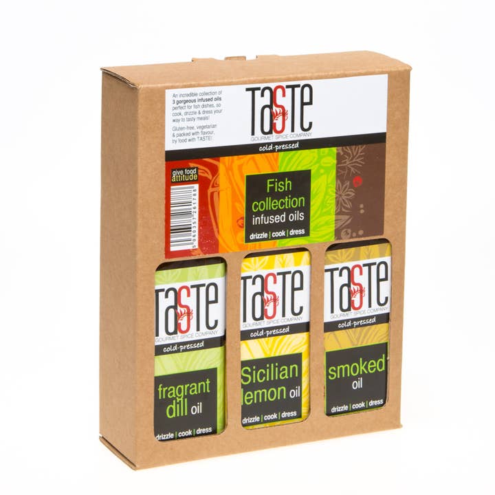 Fish Lovers Collectie oliën | Gearomatiseerde olie, doordrenkt cadeau voor wholesale door Taste Gourmet Spice Co