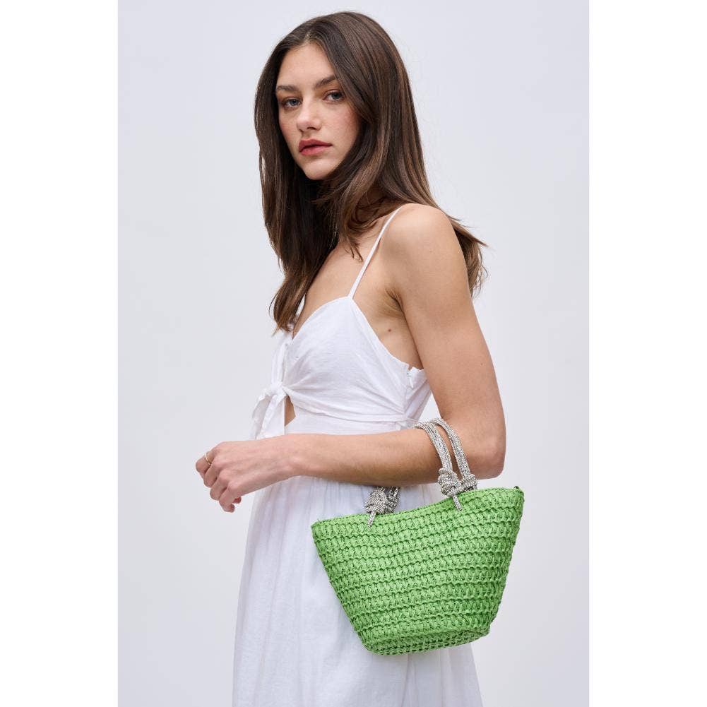 Urban Expressions – wholesale Bärkasse - Dam – Gaia Straw Mini Tote med kristallhandtag24
