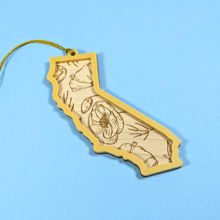 Adorno en forma de estado de amapola de California para venta al por mayor de Crafted