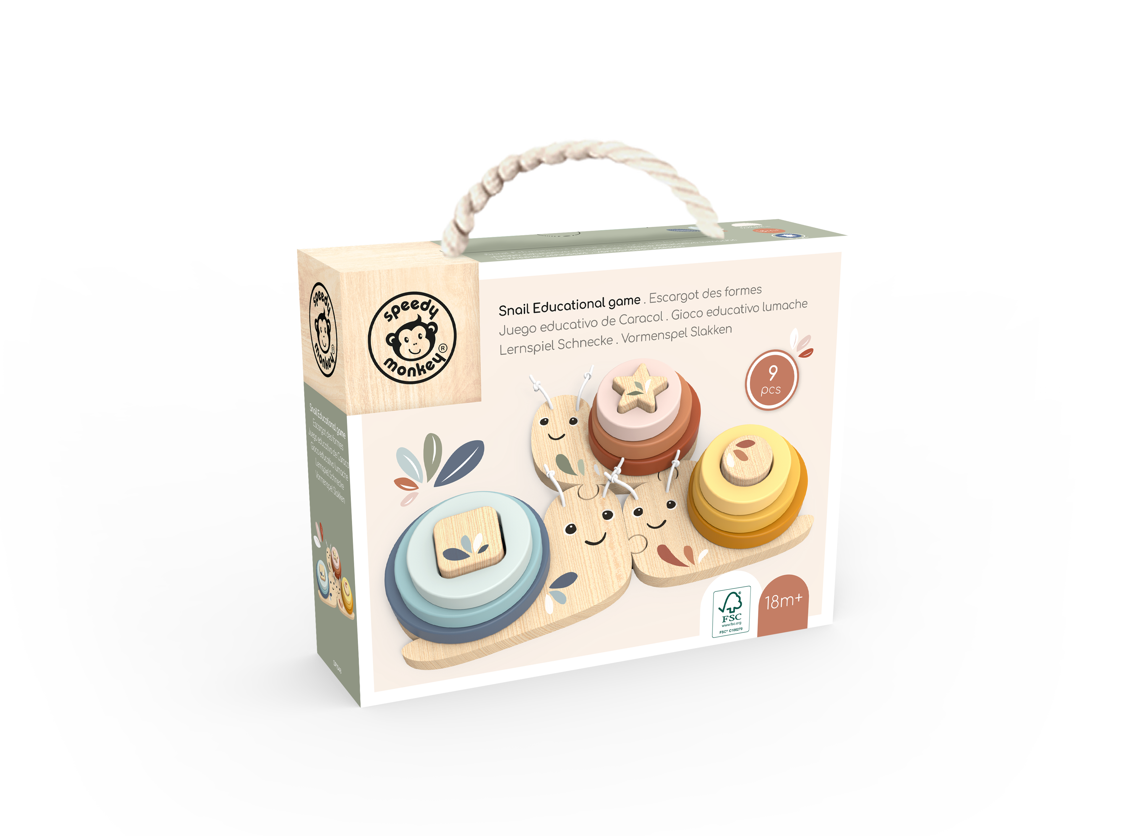 BTL Diffusion UK LTD – wholesale Wood toy – Child – Speedy Monkey Snail educational game1