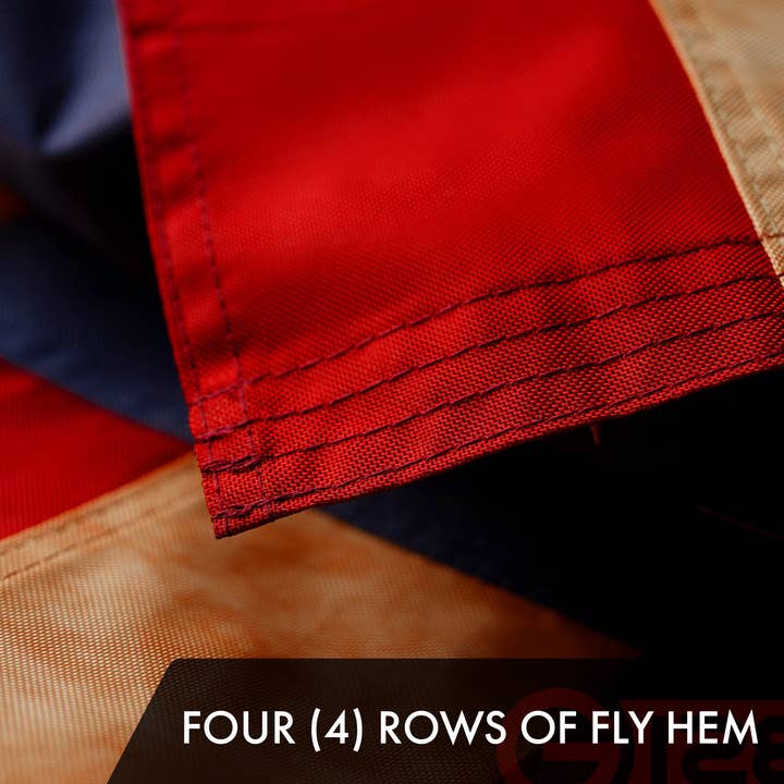 G128 - Wholesale Flag - G128 Betsy Ross Tea Stained Flag 3x5FT Embroidered Polyester4