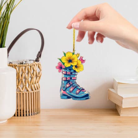 Houten ornament of onderzetters. Bekijk verschillende ski-opties. voor wholesale door Sofs Designs