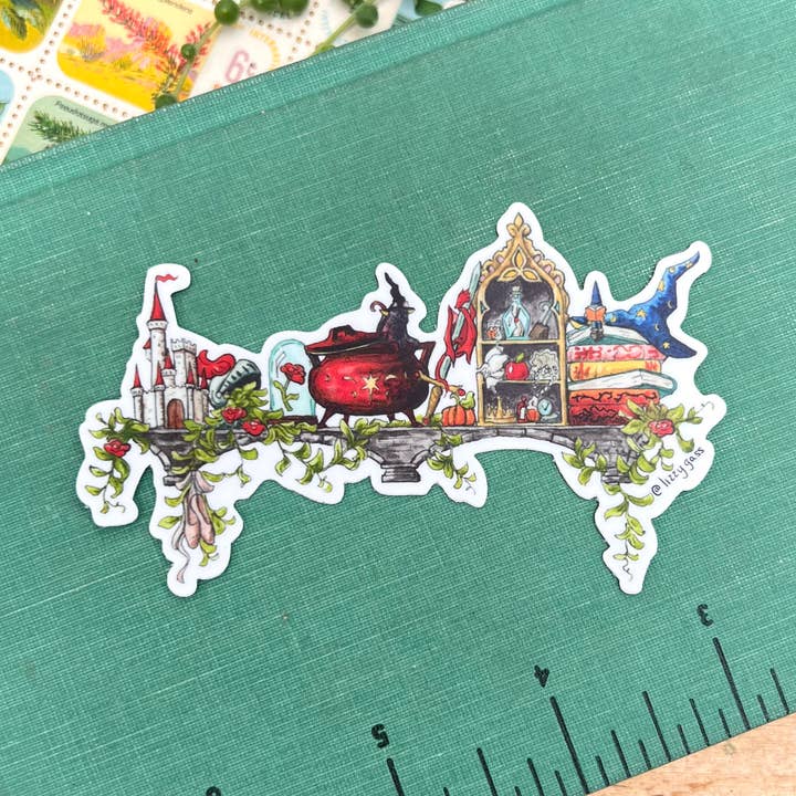 Lizzy Gass - Vente Autocollant - Autocollant d'étagère The Storybook Witch's0