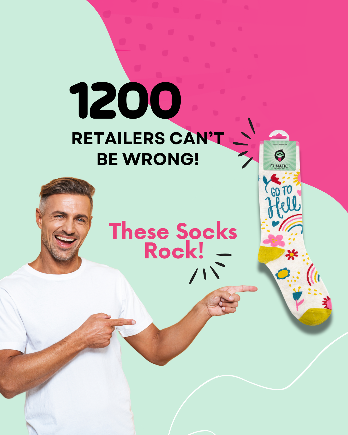 Funatic - About Face Designs - Nice Enough Merch Co – wholesale Socks – Unisex – Go To Hell Socks | Funny Unisex | Funatic2