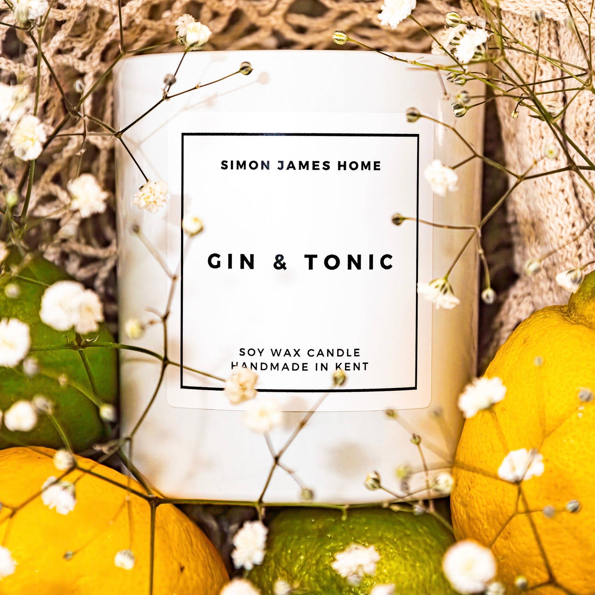 Simon James Home – wholesale Jar/filled candle – Gin & Tonic Handmade Soy Wax Candle3