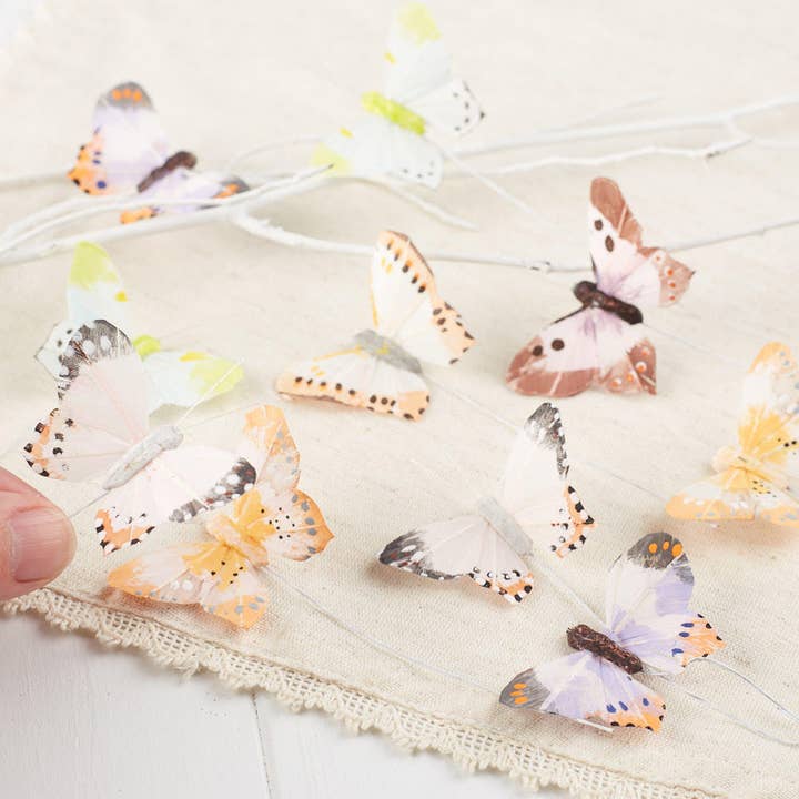 Factory Direct Craft - Wholesale Artificial Flowers - 2" Assorted Pastel Color Artificial Butterflies (Pack of 12)