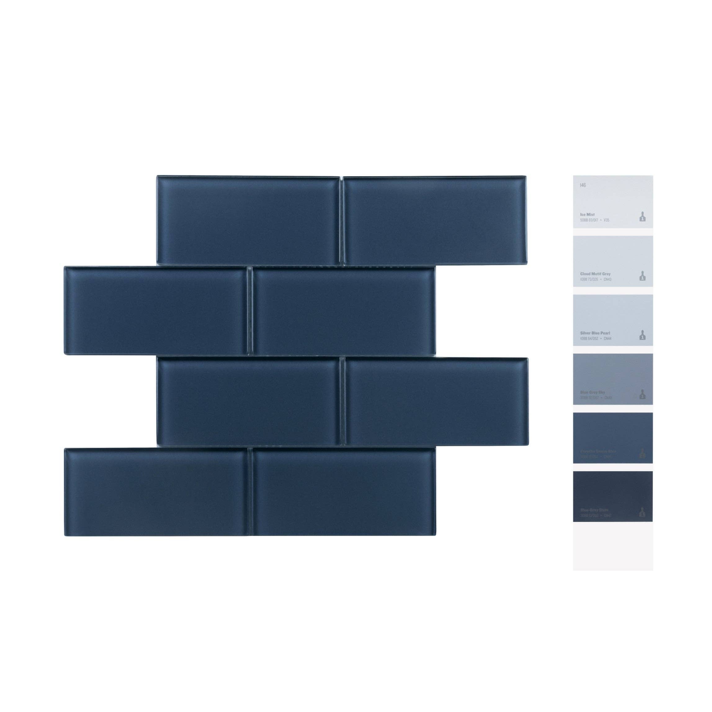 WS Tiles - Vente Carrelages muraux - Carreau de mosaïque en verre de 3" x 6", dosseret pour cuisine et salle de bain - 5 pieds carrés par carton70