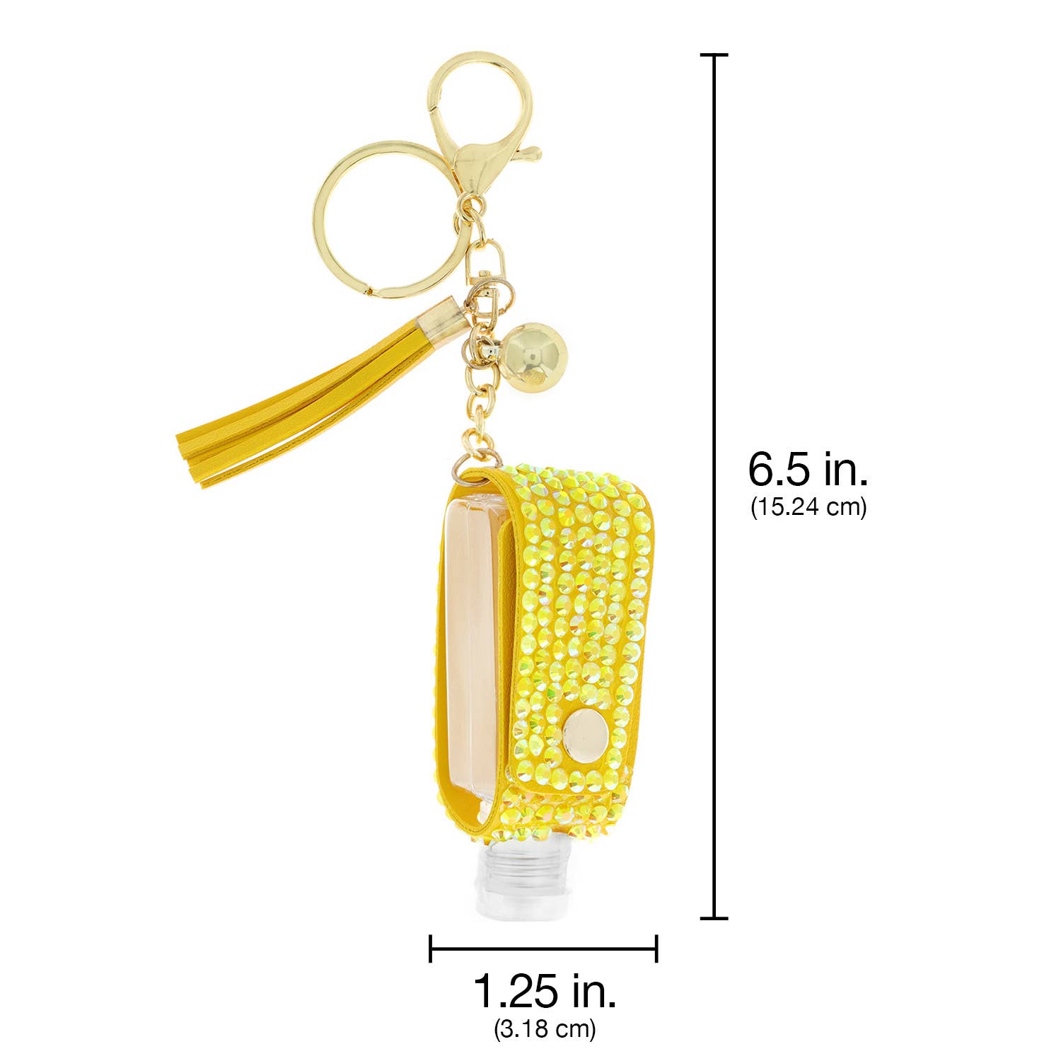 SP Sophia Collection - Wholesale Keychain - Women's - Rhinestone Hand Sanitizer Holder w/ Tassel Keychain2