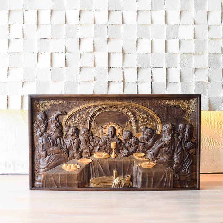 KozakWorkshop – Großhandel 3D-Wandkunst – Das letzte Abendmahl moderne Wand Holz christliche handgefertigte Kunst