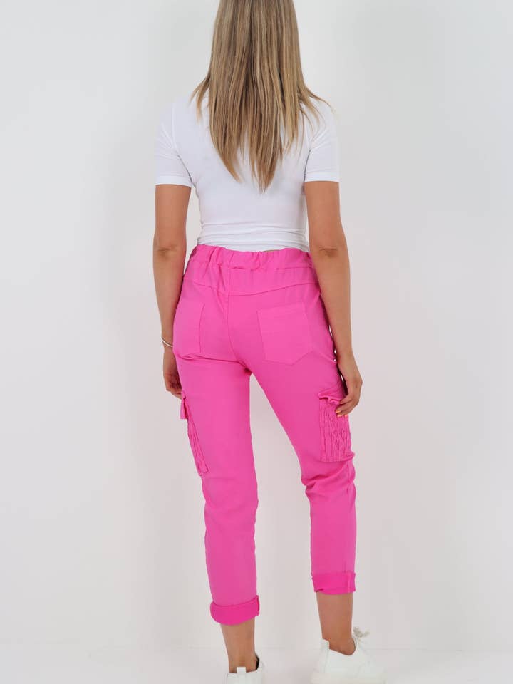 Miss Bold - Wholesale Pants - Women's - Italian Shirred Pockets Cargo Trousers