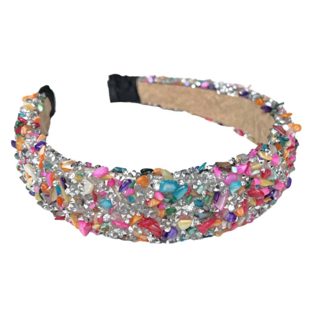 Headbands of Hope | One Purchased One Donated – wholesale Fashion headband – women's – All that Glitters Headband - Multi Colored + Silver1