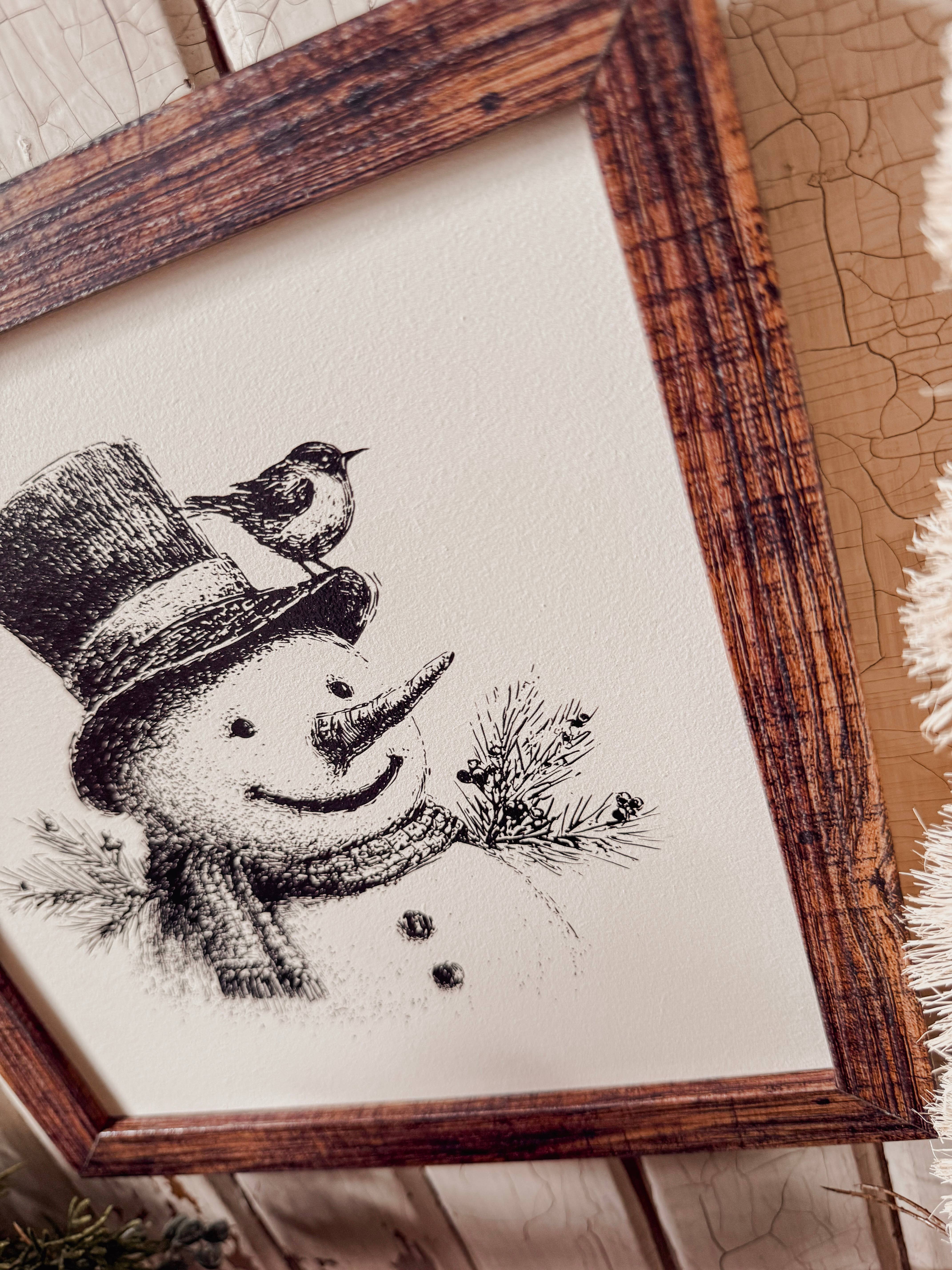 WillowBee Signs & Designs - Wholesale Sign - Black/White Vintage Snowman Face Wood Sign3