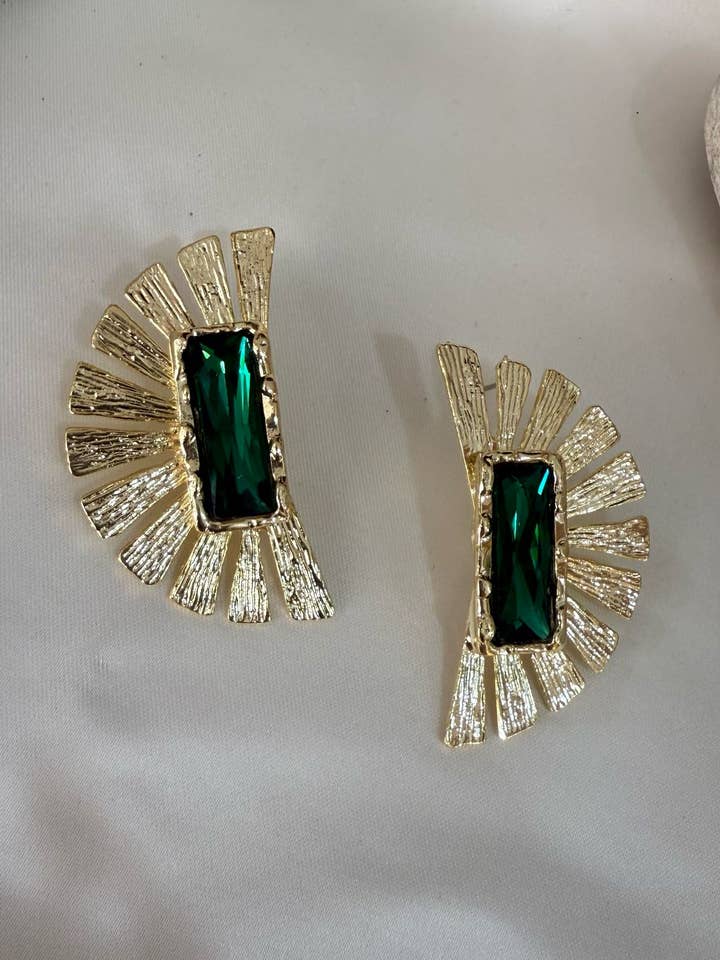 Groene kristallen stenen oorbellen voor wholesale door BUBU BY TEKIN SHOP