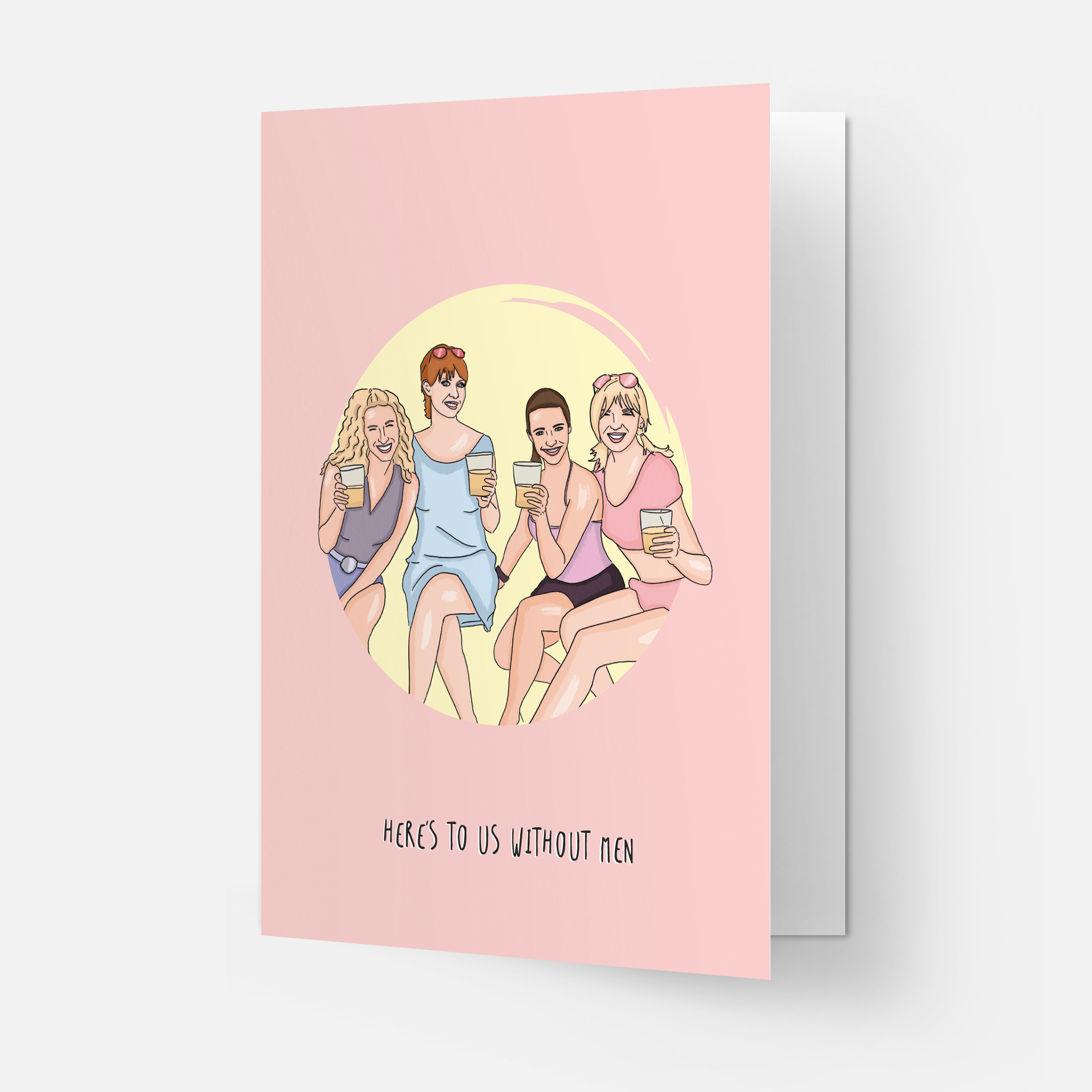 Kaart Blanche – wholesale Friendship card – Without men - Sex and the city greeting card1