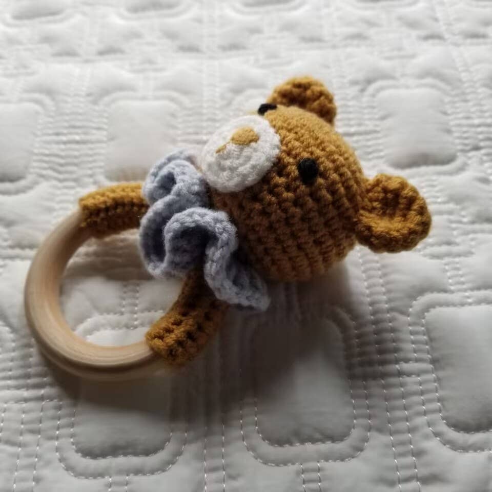 D & C TOYS - Wholesale Handheld Rattle - Baby - Baby Hand Crochet Rattle Toy - Bear1