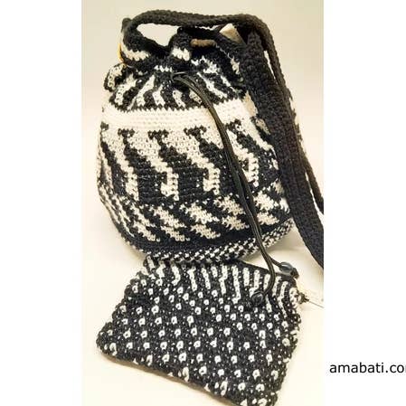 Geometriskt mönster pochon väska för wholesale av Chez XYZ association artistique