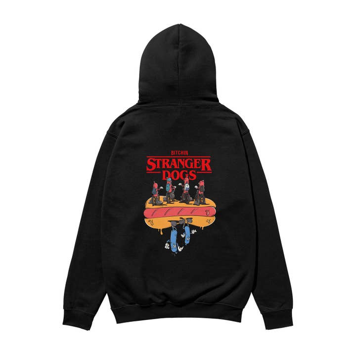 Stranger Dogs Heavyweight Organic Hoodie Black for wholesale by Weekend Concept