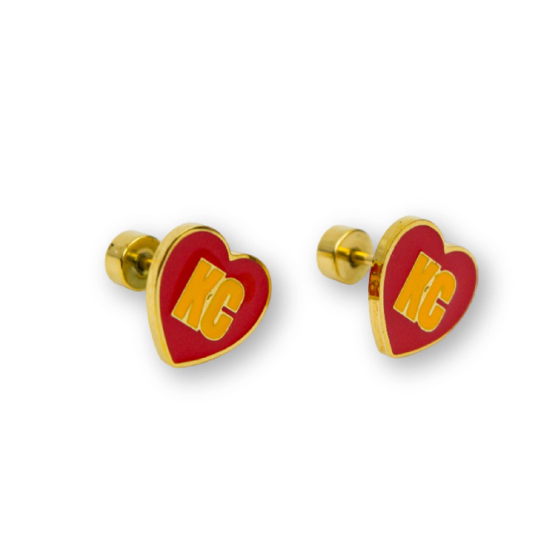 Cleary Lane - Wholesale Stud/Post Earrings - Kansas City KC Heart Enamel Stud Earrings1