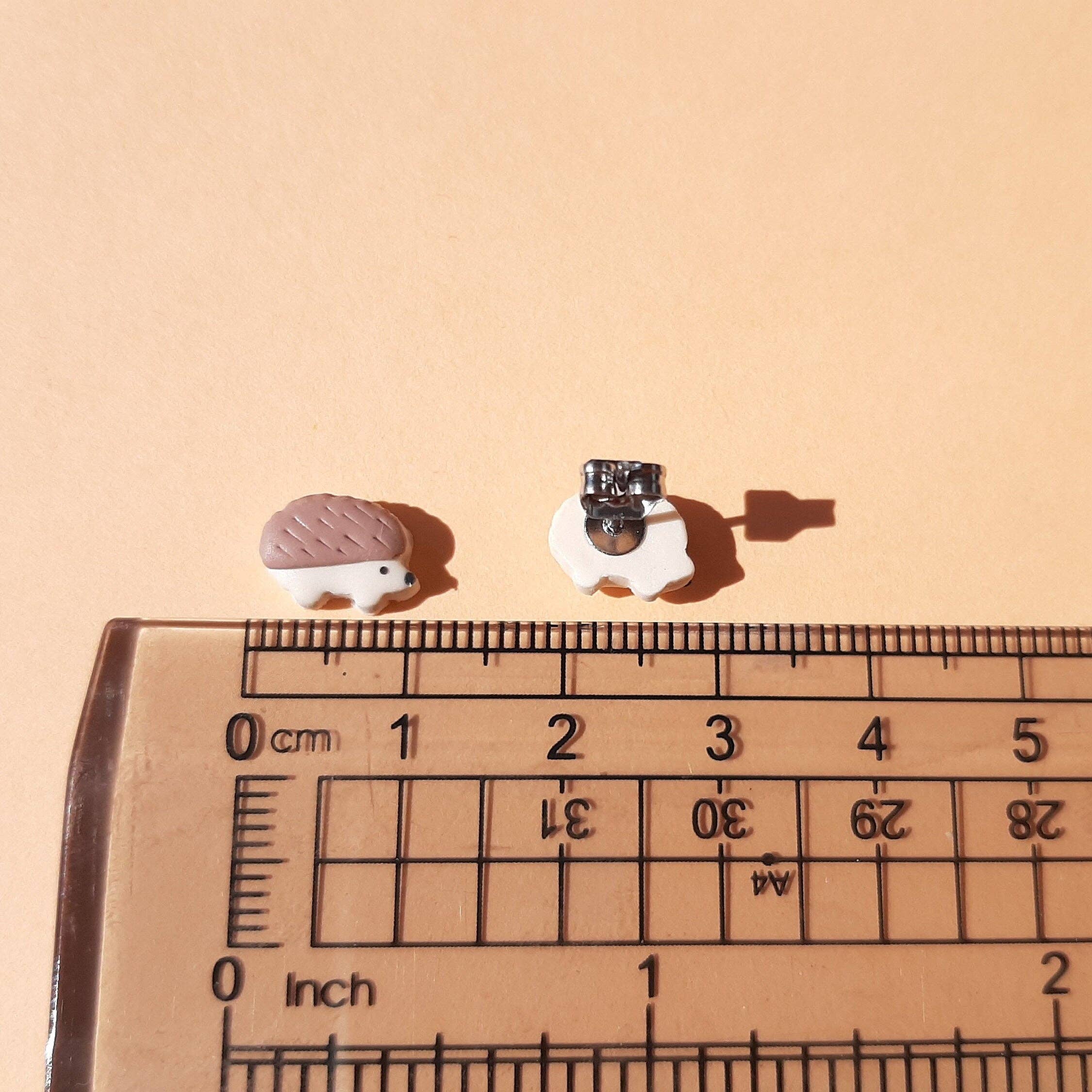 NoomCottageClay - Wholesale Stud/Post Earrings - Hedgehog Stud Earrings •  Woodland Animal Jewelry1