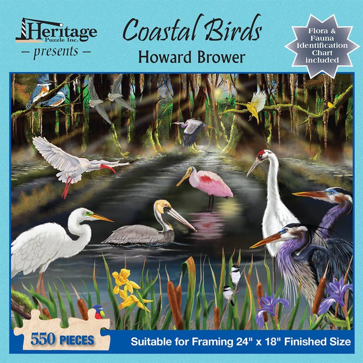 Heritage Puzzle - Wholesale Puzzle - Adult - Coastal Birds 550 Piece Puzzle1