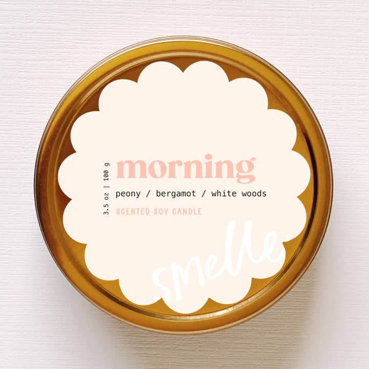 Smelle Scent Co. – Velas de viagem por atacado – Vela de Viagem Matinal, Lata de Viagem, PRONTA PARA ENVIO0