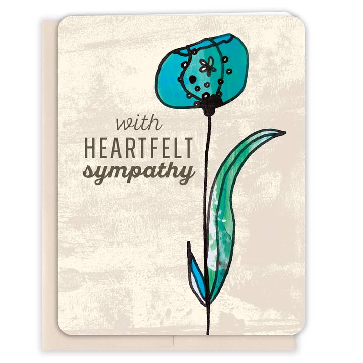 Heartfelt Sympathy Card for wholesale by Paper Loop | Hand-Painted Greeting Cards