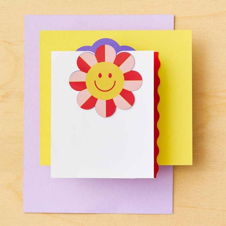 Bookmark - Smiley Flower Page Marker, 1970's retro design for wholesale by Another Studio UK