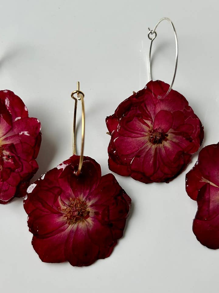Pressed Rose Hoops for wholesale by SimplyTilton