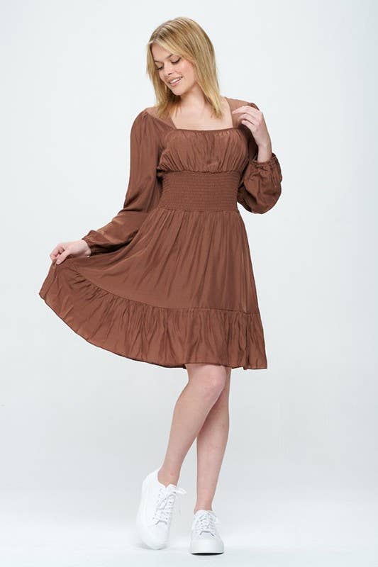 Hesperus - Wholesale Dress - Women's - Smocked Waist Square Neck Dress12