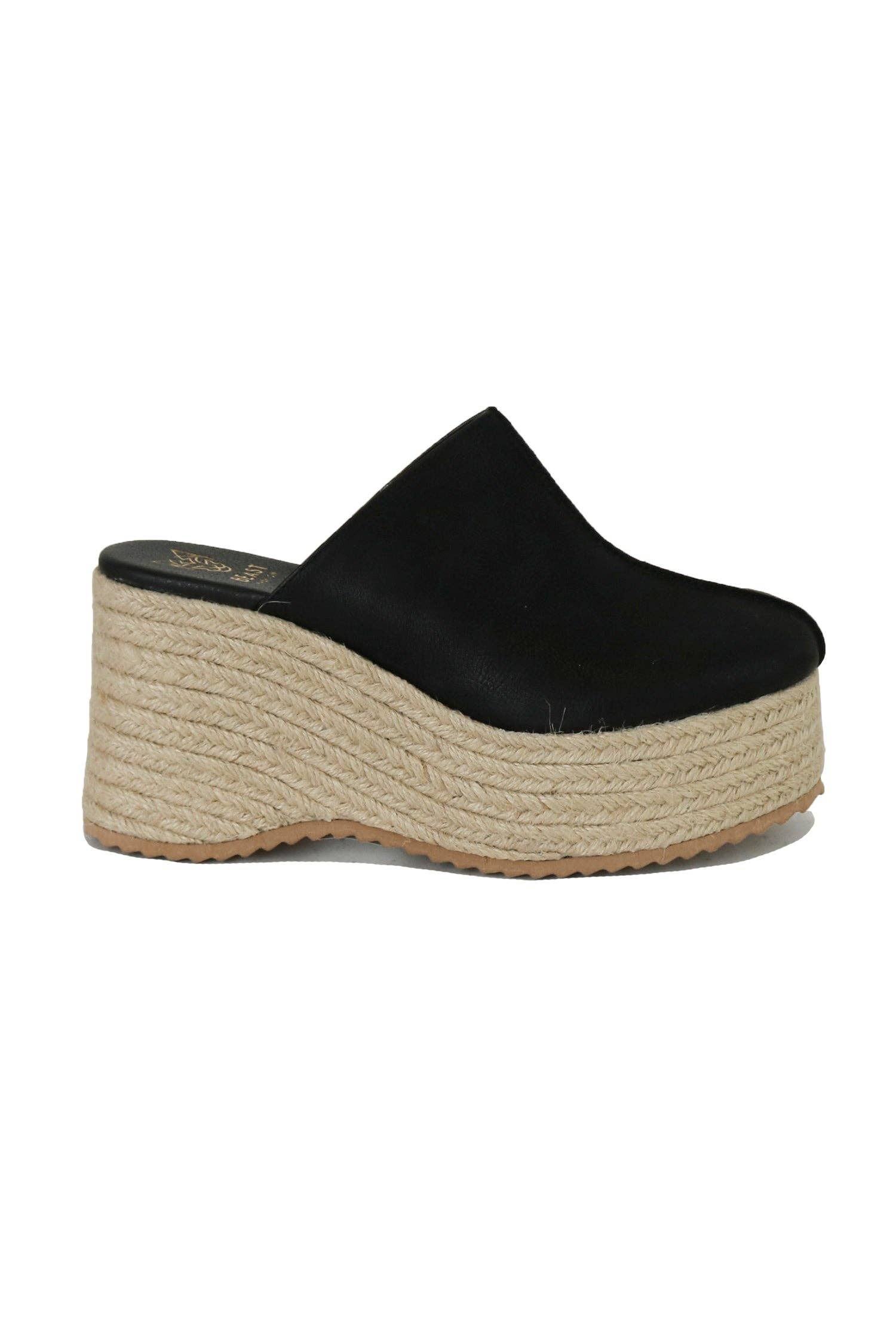 BEAST FASHION - Wholesale Wedges - Women's - NELLIE-01 Round Toe Espadrille Wedge Mule0